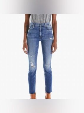 MOTHER The Mid Rise Dazzler Ankle Fray Jeans Size 26
